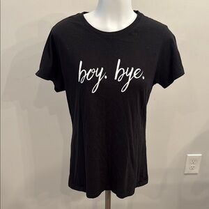 Gildan Boy Bye Women’s Medium Black Graphic Tee Funny